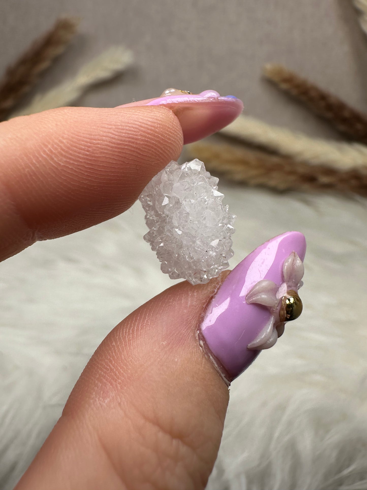 Quarz Schneebällchen aus Geoden