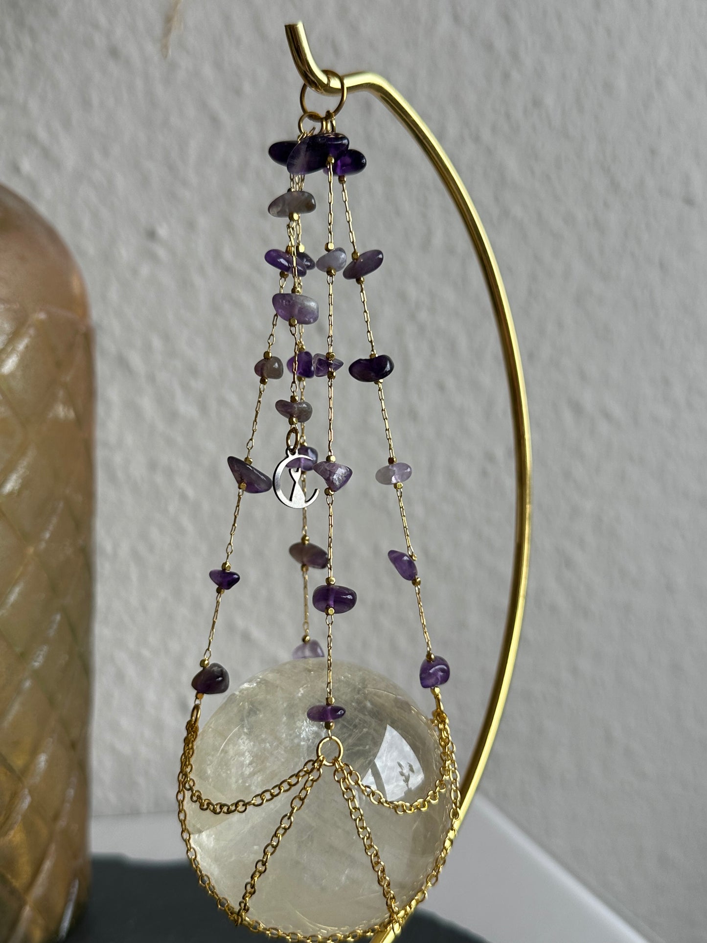 Kugelständer (hängend) Bogen mit Amethyst