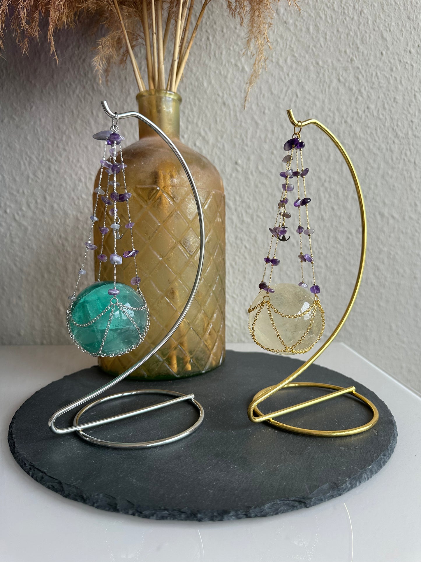 Kugelständer (hängend) Bogen mit Amethyst