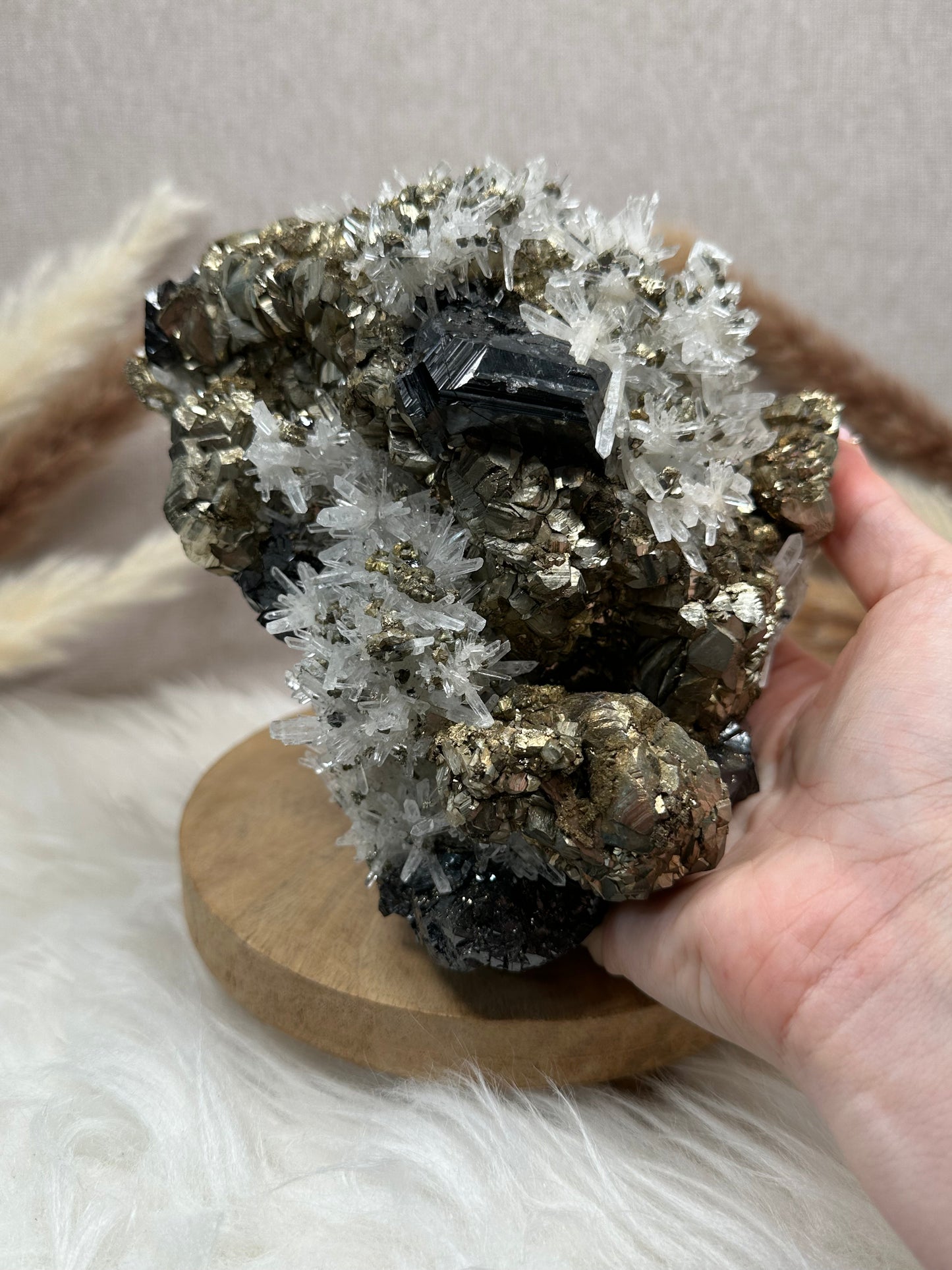 Pyrit mit Sphalerit & Quarz Cluster (2)