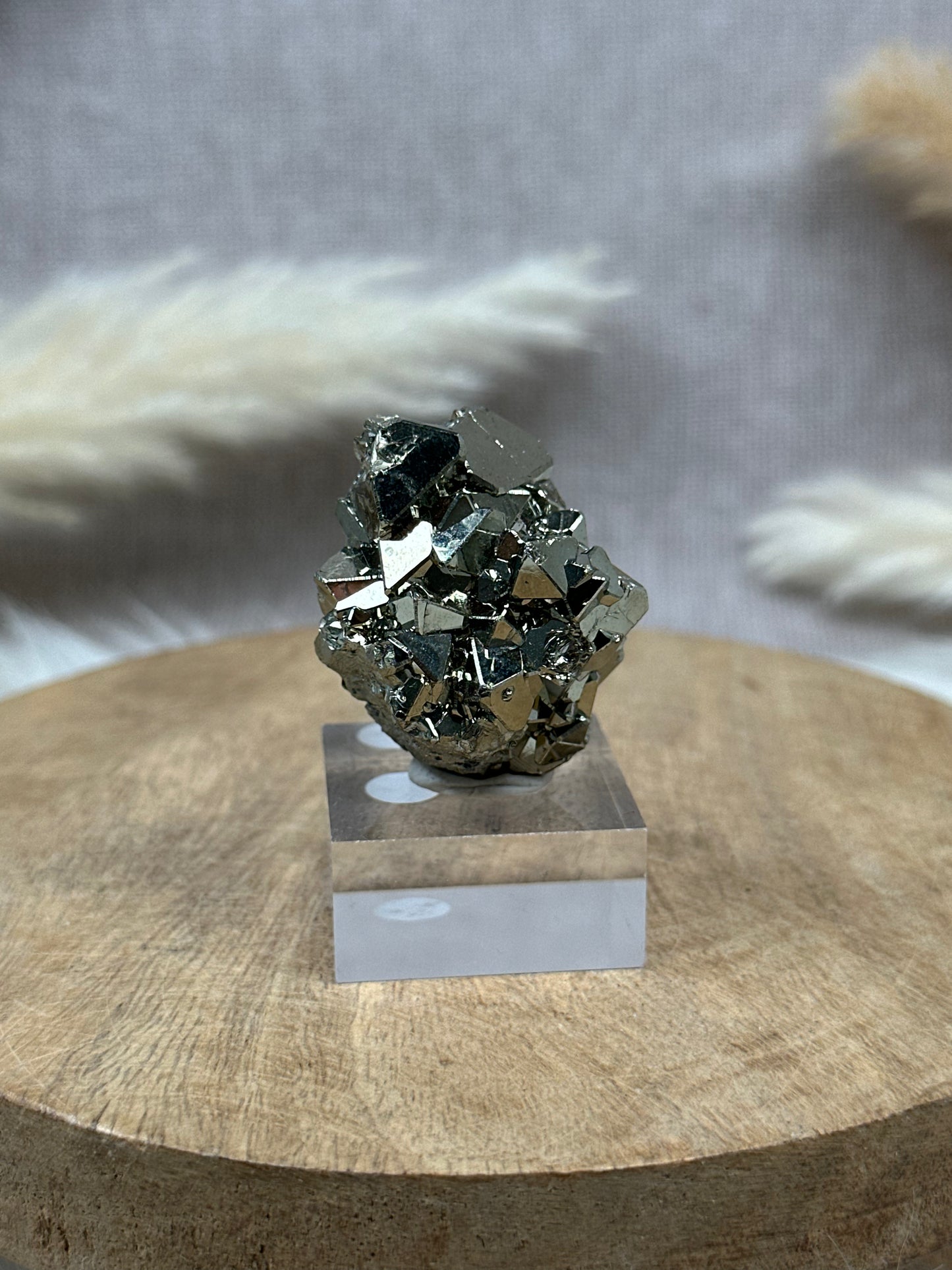 Oktaedrischer Pyrit (2) auf Sockel