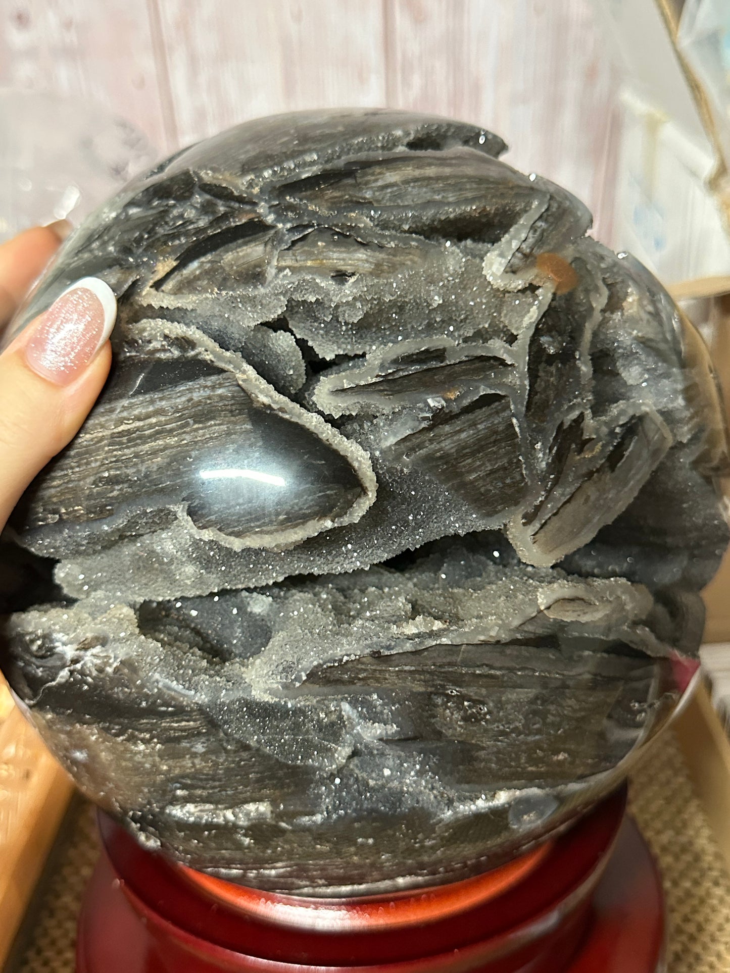 XXL Chalcedon (Sphalerit) Kugel