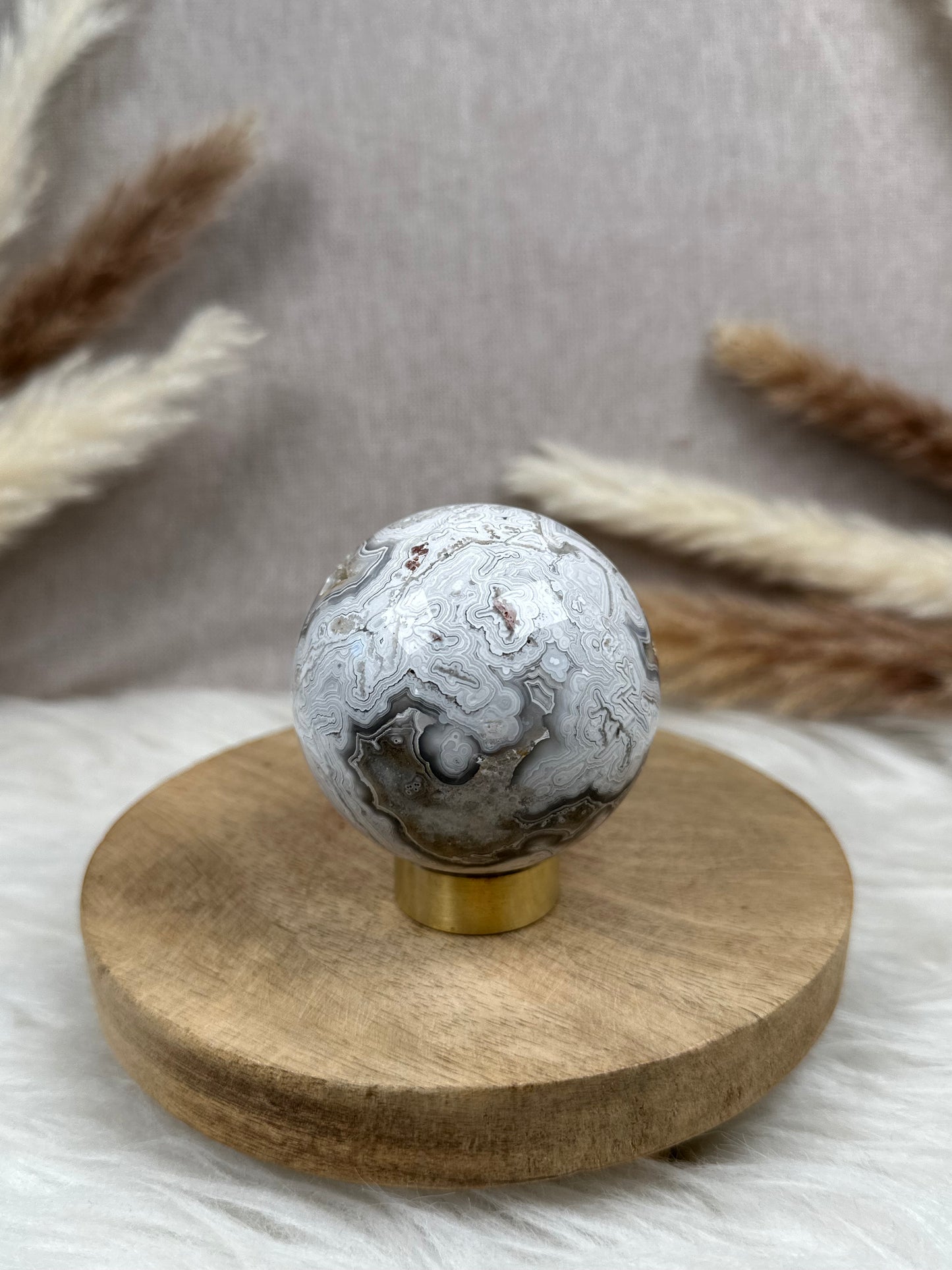 Weiße Crazy Lace Achat Kugel