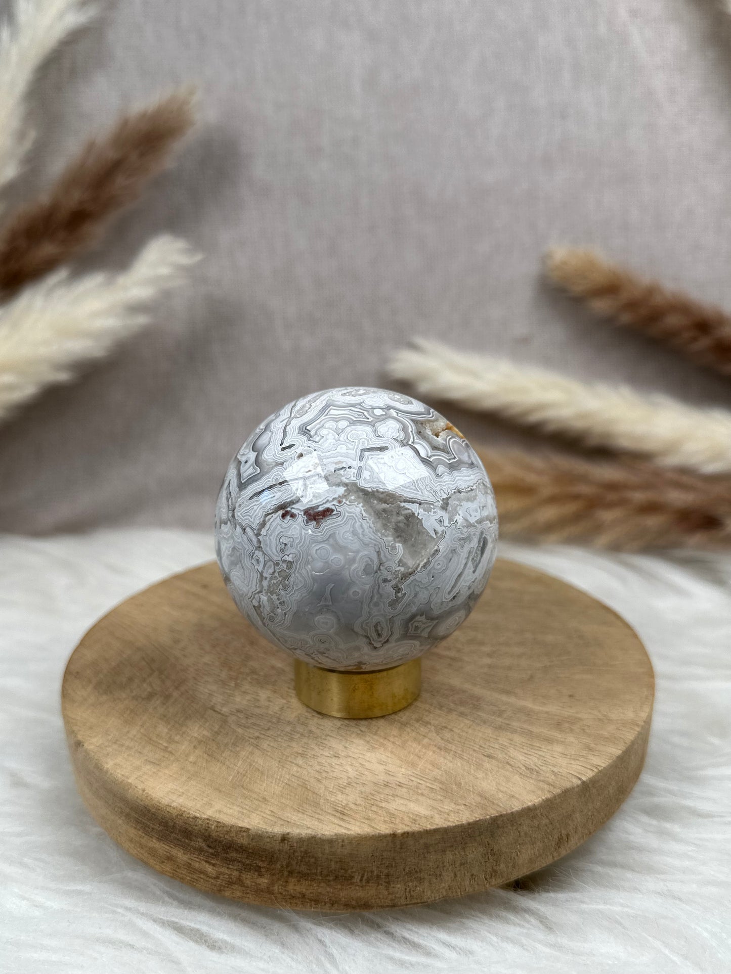 Weiße Crazy Lace Achat Kugel