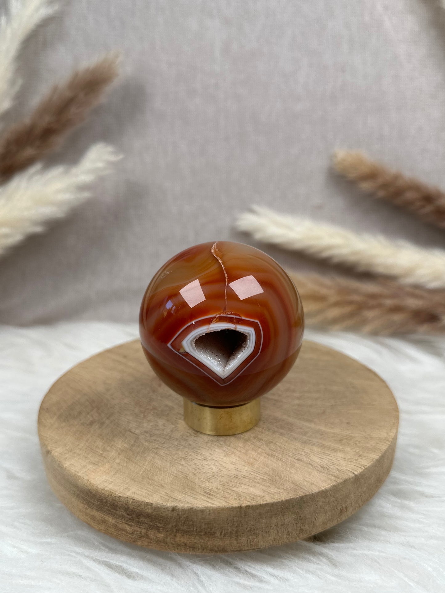 Karneol Kugel (1) mit Druse