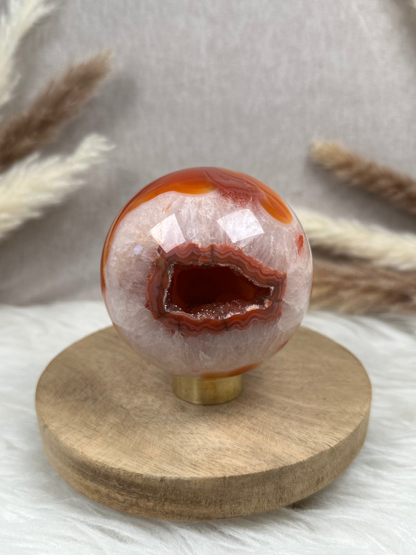 Karneol Kugel (2) mit Druse
