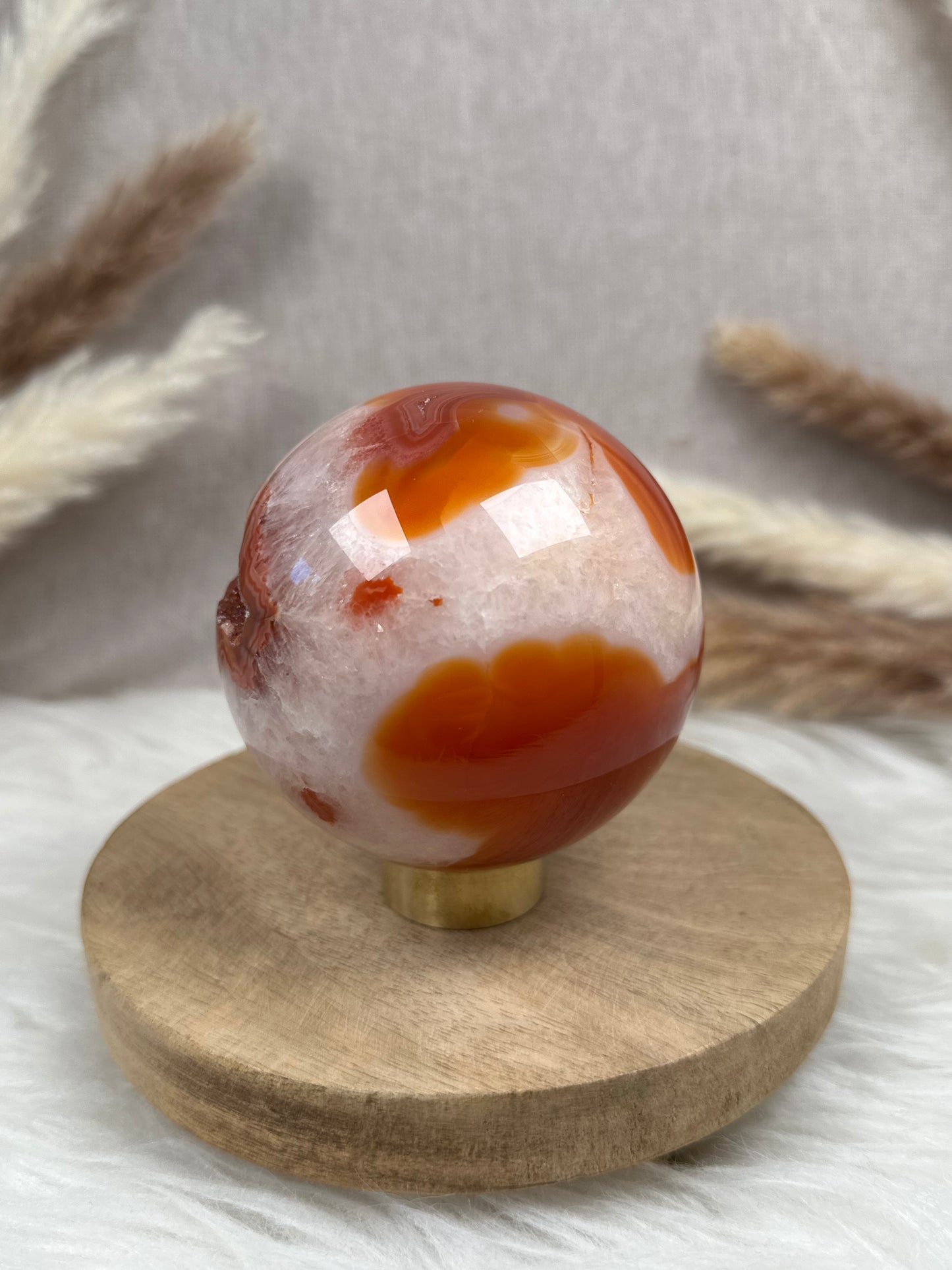 Karneol Kugel (2) mit Druse