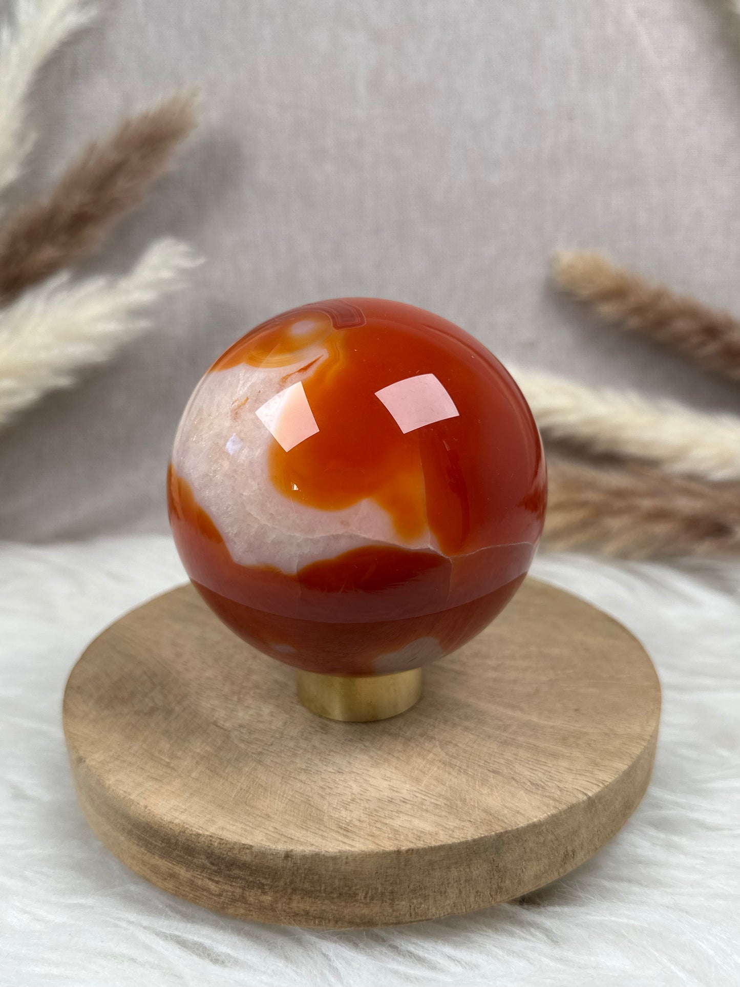 Karneol Kugel (2) mit Druse