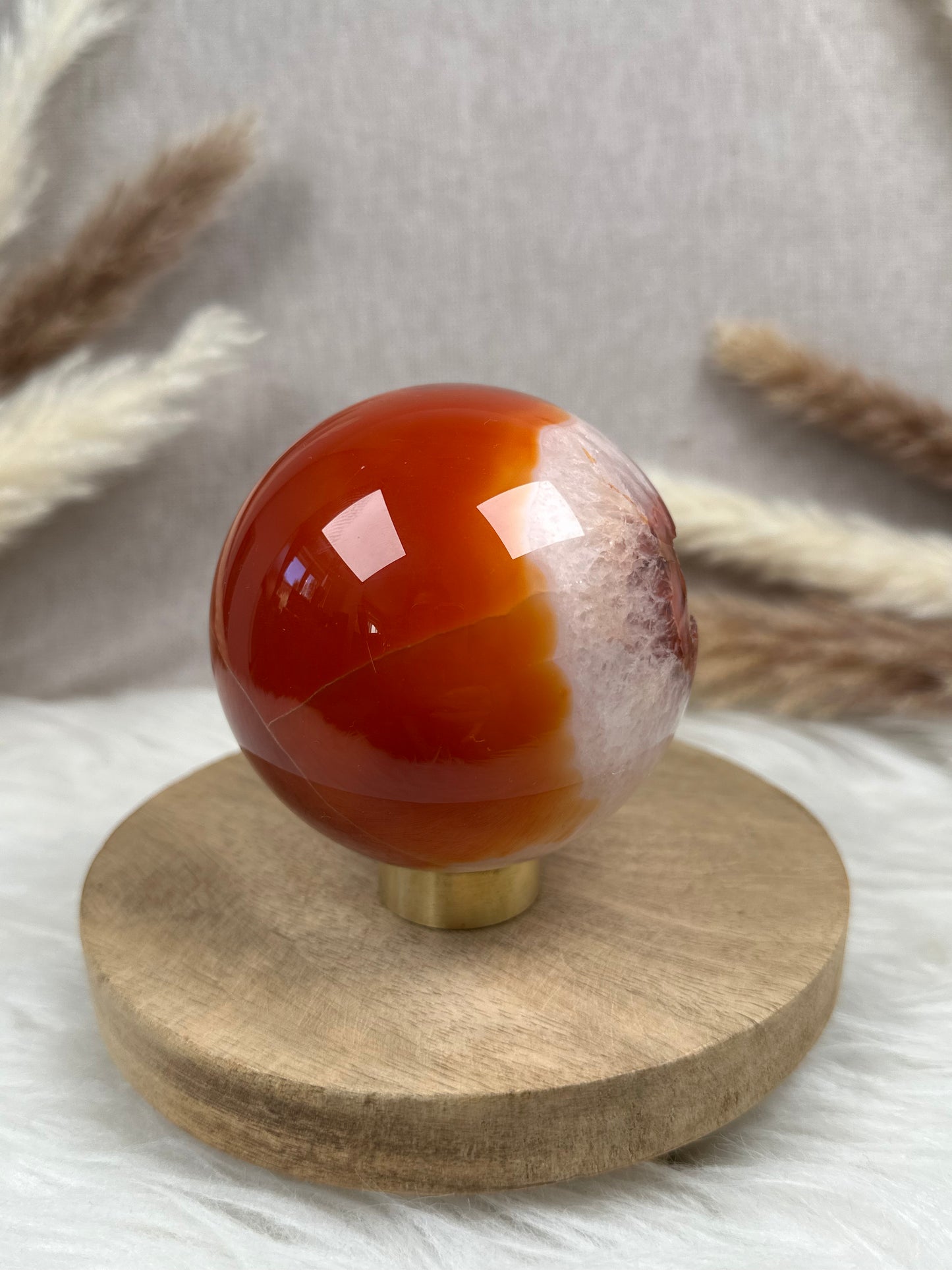 Karneol Kugel (2) mit Druse