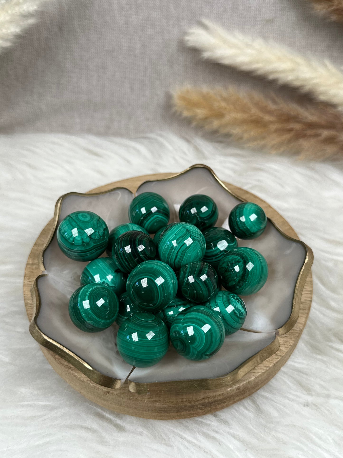 Kleine Malachit Kugeln