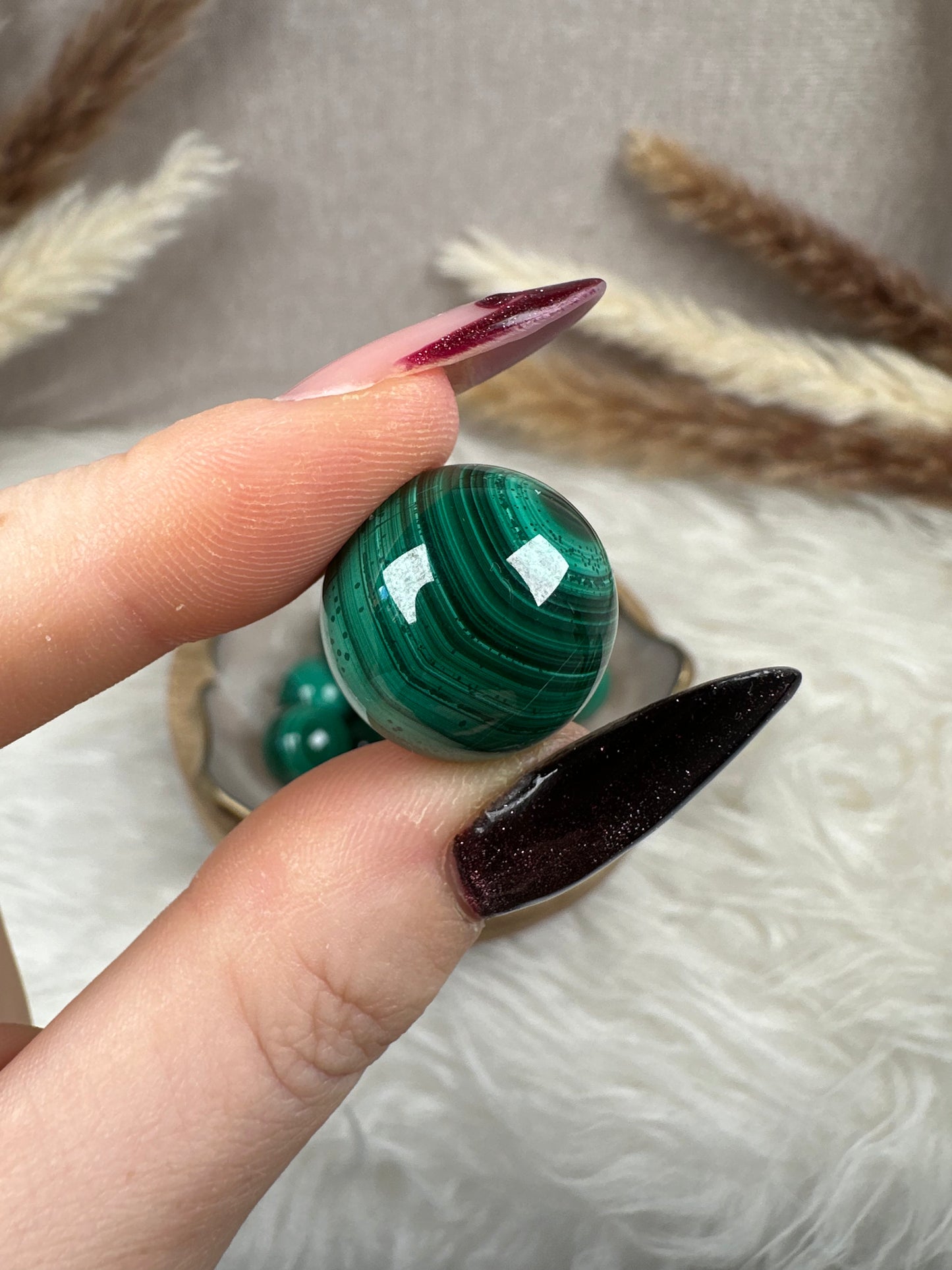 Kleine Malachit Kugeln