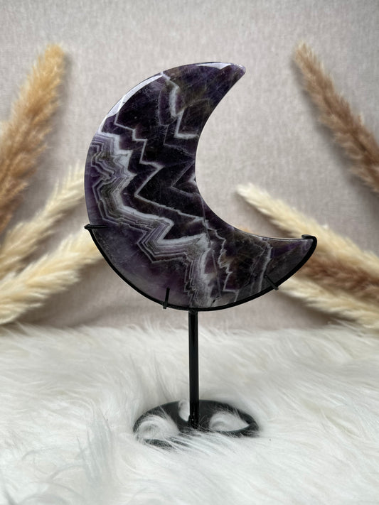 Chevron-Amethyst Mond auf Ständer