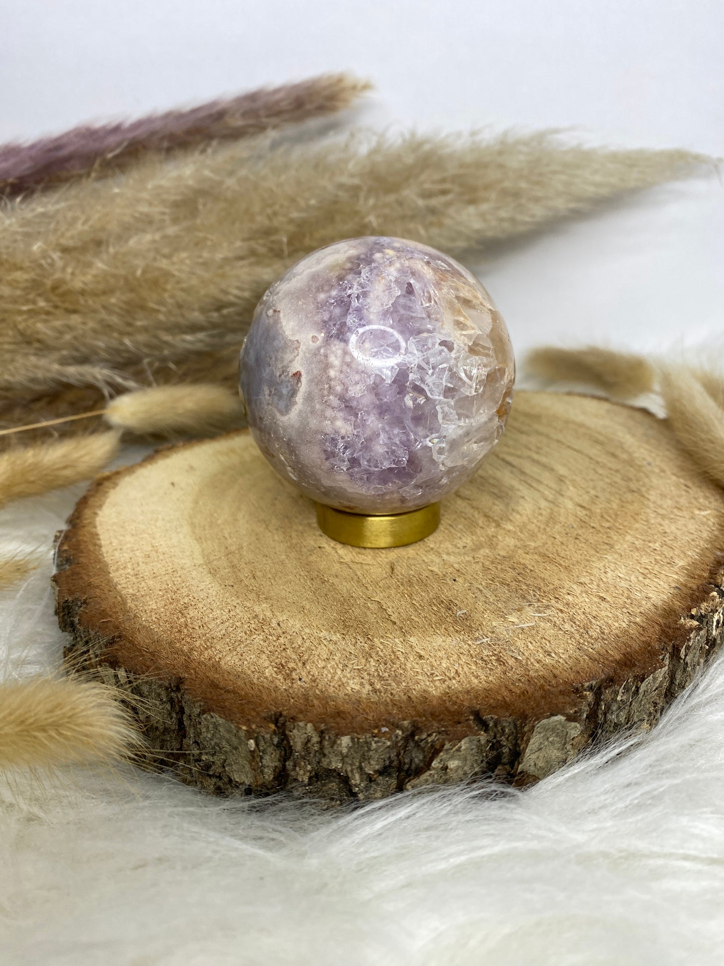 Druzy Pink Amethyst x Blumenachat Kugel