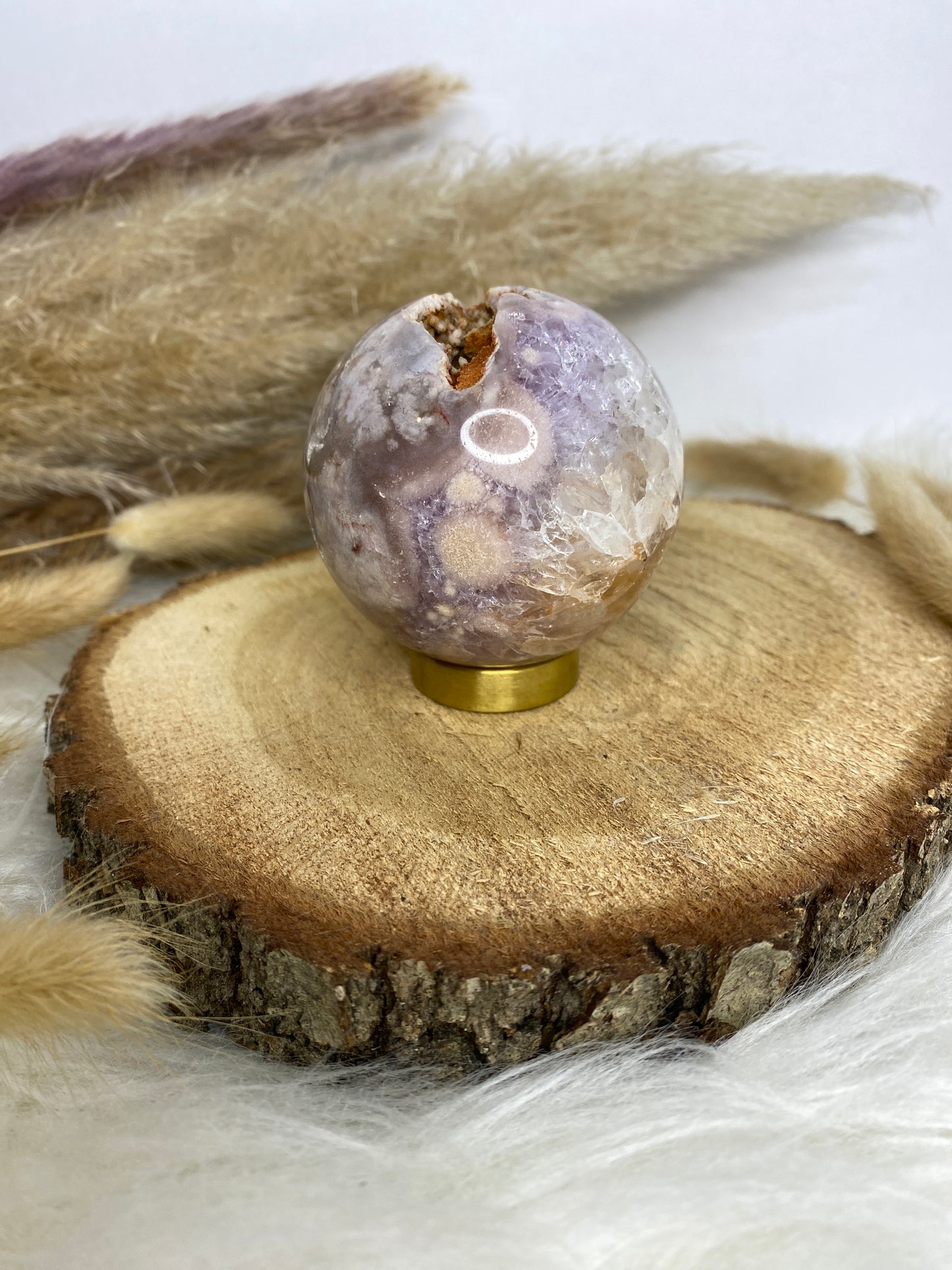 Druzy Pink Amethyst x Blumenachat Kugel